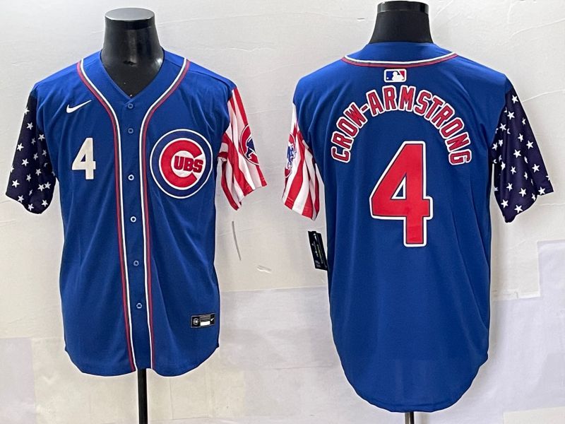 Men 2025 Chicago Cubs #4 Crow-Armstrong Blue a generation of national flags Joint Name Nike MLB Jersey style 4->chicago cubs->MLB Jersey